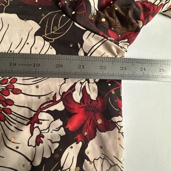 Maggie Barnes Womens Top OX Dark Floral 3/4 Sleeve Metallic Whimsigoth‎ Fairy - Picture 9 of 11